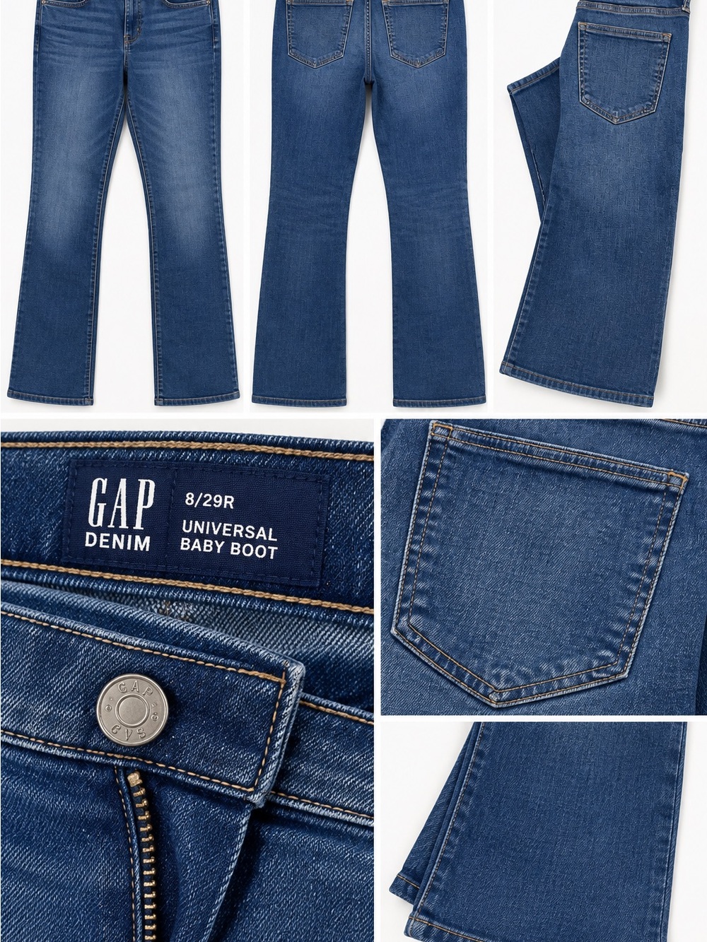 GAP Denim Universal Baby Boot Jeans Size 8/29R Medium Wash Bootcut